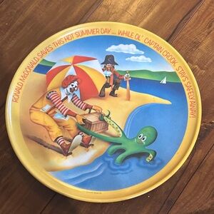1977 McDonaldland Ronald McDonald Captain Crook Plate by Lexington